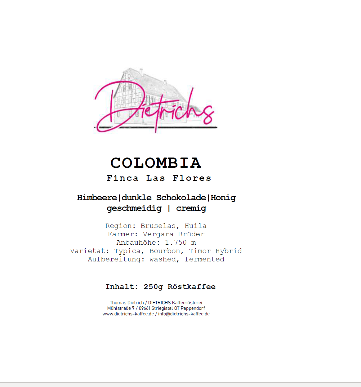 Kaffee COLOMBIA Finca Las Flores